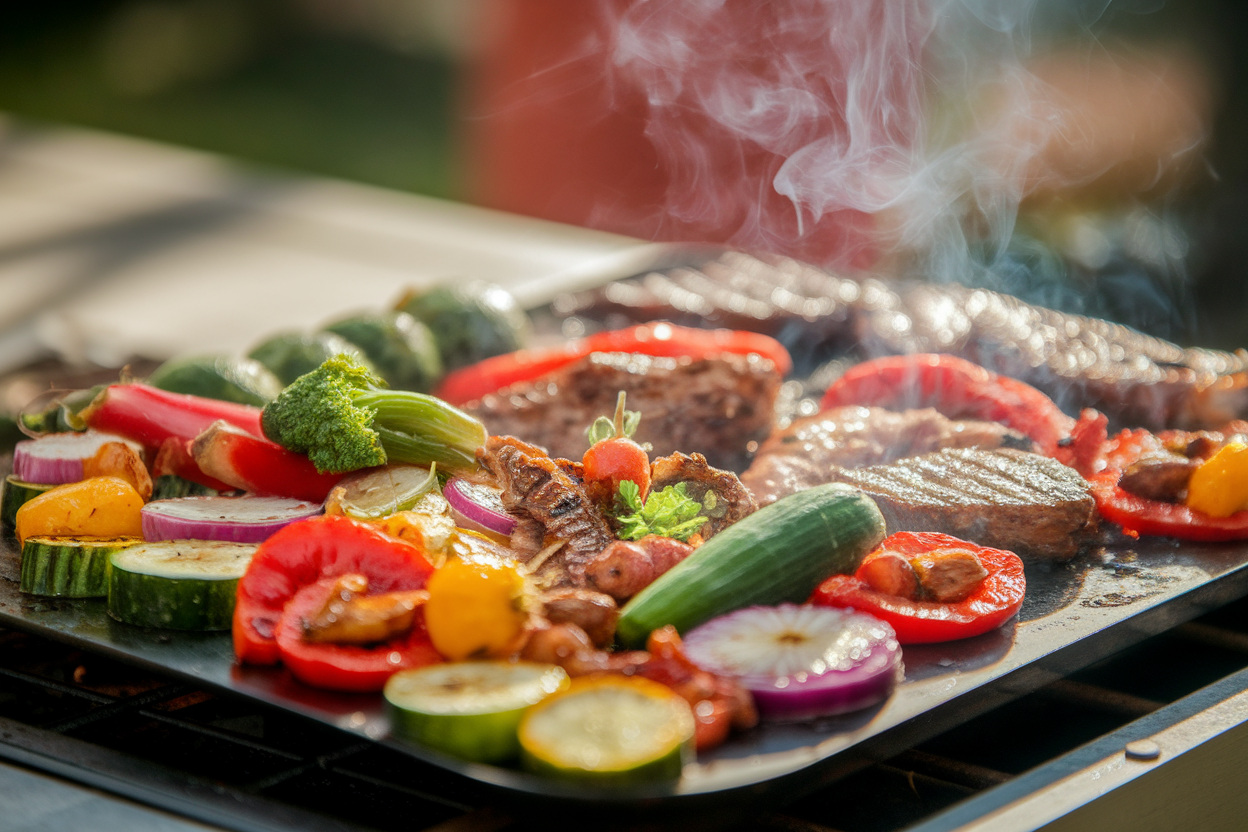 legumes-grilles-viandes-plancha-fumee