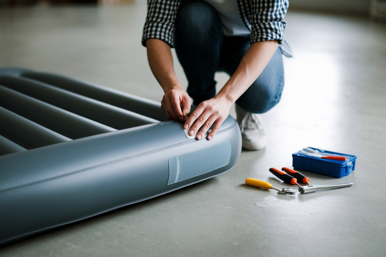 personne-repare-matelas-gonflable-outils