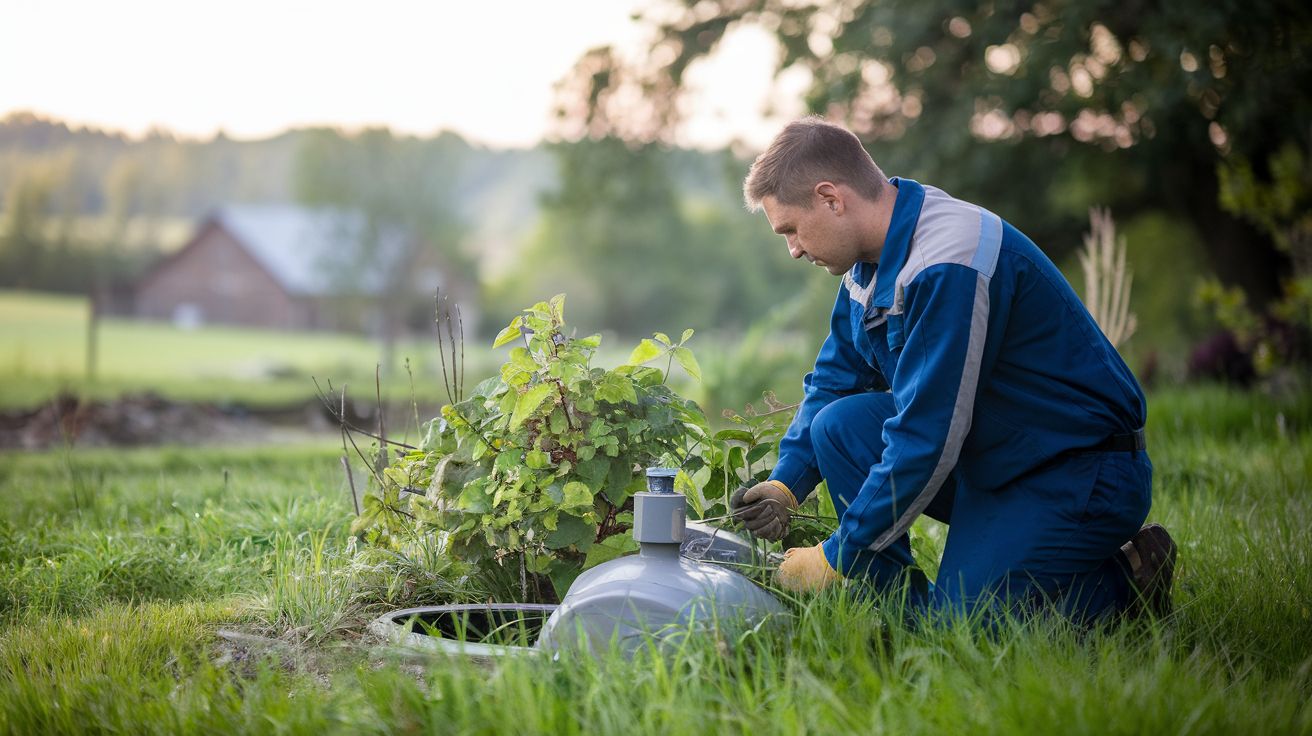 technicien-systeme-assainissement-jardin-verdoyant
