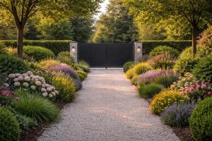 jardin-entretien-portail-moderne-allee-gravier