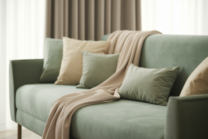 Vert Sauge et Beige : La Combinaison Idéale pour Salon et Chambre