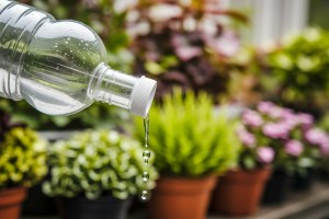 bouteille-plastique-arrosage-gouttes-plantes