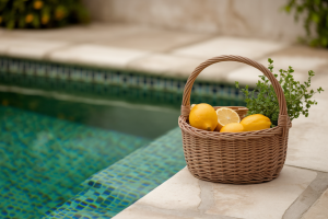 piscine-eau-verte-panier-citron